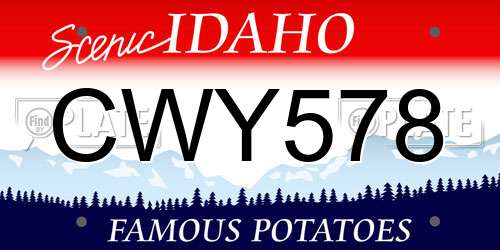 CWY578 Idaho License Plate