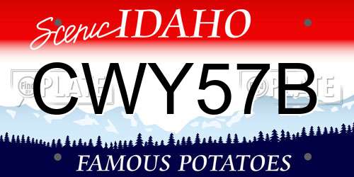 CWY57B Idaho License Plate