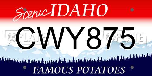 CWY875 Idaho License Plate