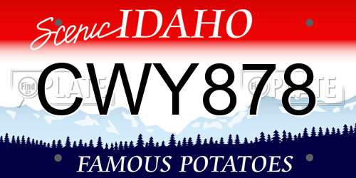 CWY878 Idaho License Plate