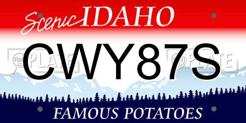 CWY87S Idaho License Plate