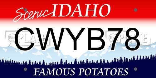 CWYB78 Idaho License Plate