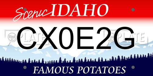 CX0E2G Idaho License Plate