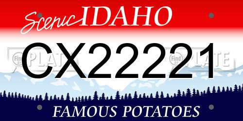 CX22221 Idaho License Plate