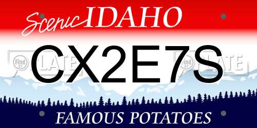 CX2E7S Idaho License Plate