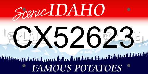 CX52623 Idaho License Plate