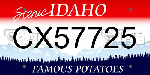 CX57725 Idaho License Plate