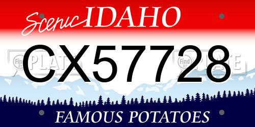 CX57728 Idaho License Plate