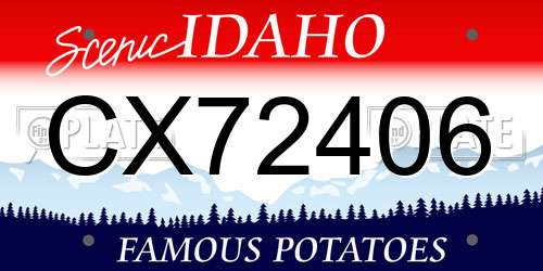CX72406 Idaho License Plate