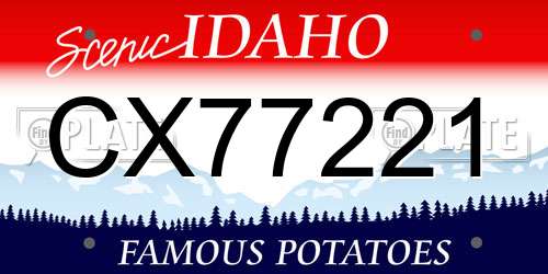 CX77221 Idaho License Plate