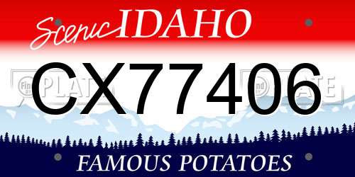 CX77406 Idaho License Plate