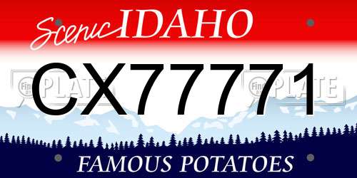 CX77771 Idaho License Plate