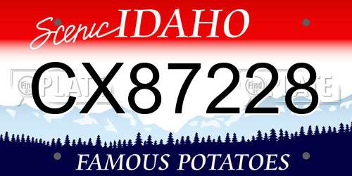 CX87228 Idaho License Plate