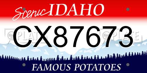 CX87673 Idaho License Plate