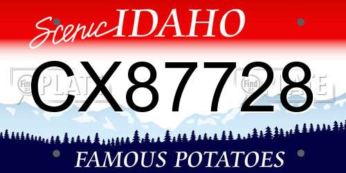 CX87728 Idaho License Plate