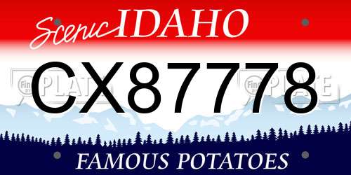CX87778 Idaho License Plate