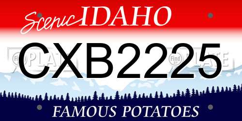 CXB2225 Idaho License Plate