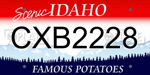 CXB2228 Idaho License Plate