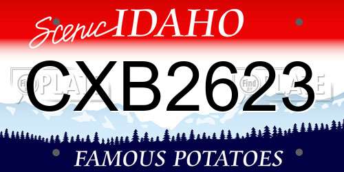 CXB2623 Idaho License Plate