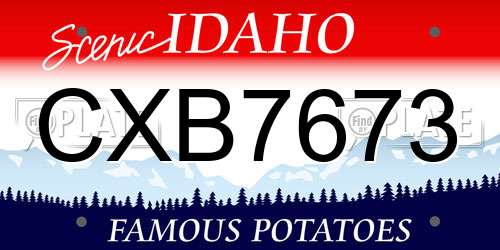 CXB7673 Idaho License Plate