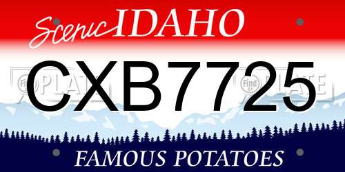 CXB7725 Idaho License Plate