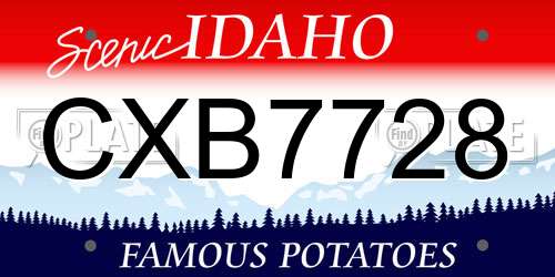 CXB7728 Idaho License Plate