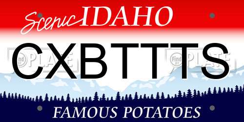 CXBTTTS Idaho License Plate