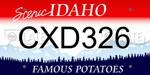 CXD326 Idaho License Plate