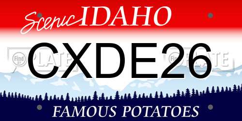 CXDE26 Idaho License Plate