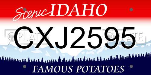 CXJ2595 Idaho License Plate