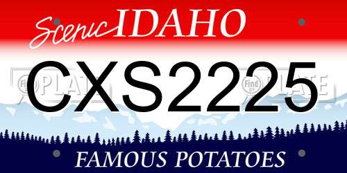 CXS2225 Idaho License Plate