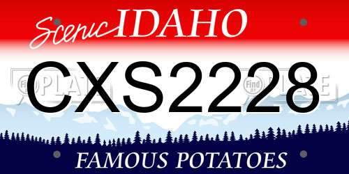 CXS2228 Idaho License Plate