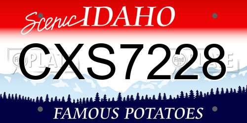 CXS7228 Idaho License Plate