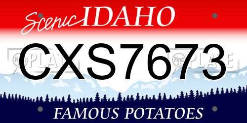 CXS7673 Idaho License Plate