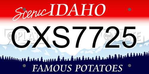 CXS7725 Idaho License Plate