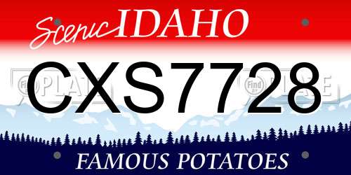 CXS7728 Idaho License Plate