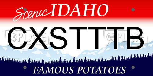 CXSTTTB Idaho License Plate