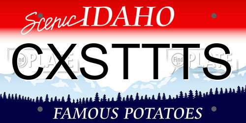 CXSTTTS Idaho License Plate