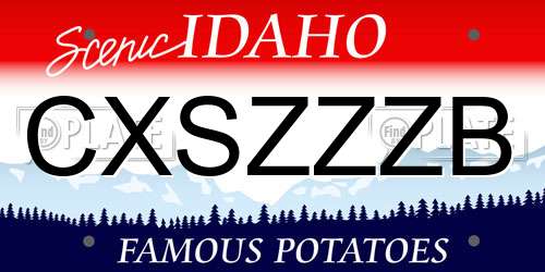 CXSZZZB Idaho License Plate