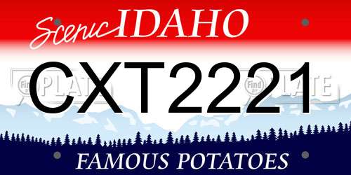 CXT2221 Idaho License Plate