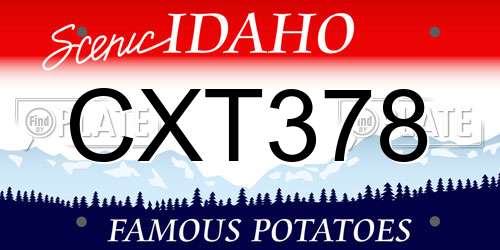 CXT378 Idaho License Plate