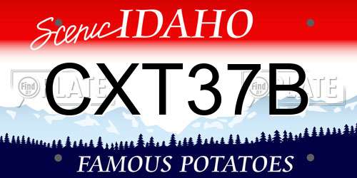 CXT37B Idaho License Plate