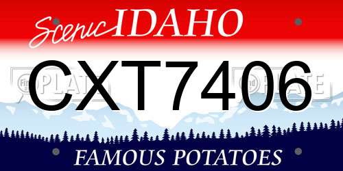 CXT7406 Idaho License Plate