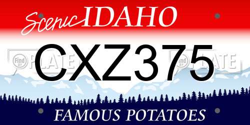 CXZ375 Idaho License Plate
