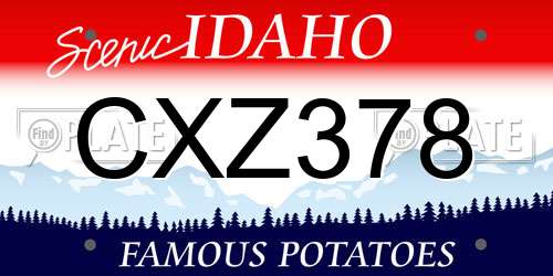 CXZ378 Idaho License Plate