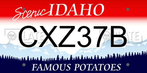 CXZ37B Idaho License Plate