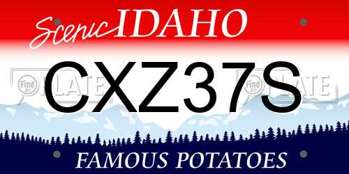CXZ37S Idaho License Plate