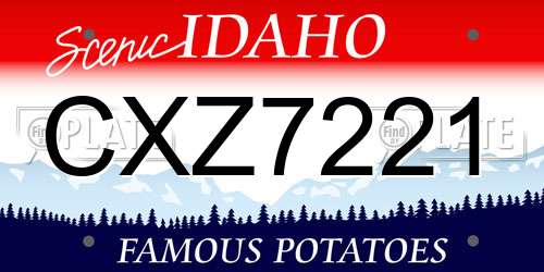 CXZ7221 Idaho License Plate