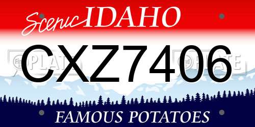 CXZ7406 Idaho License Plate