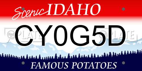 CY0G5D Idaho License Plate